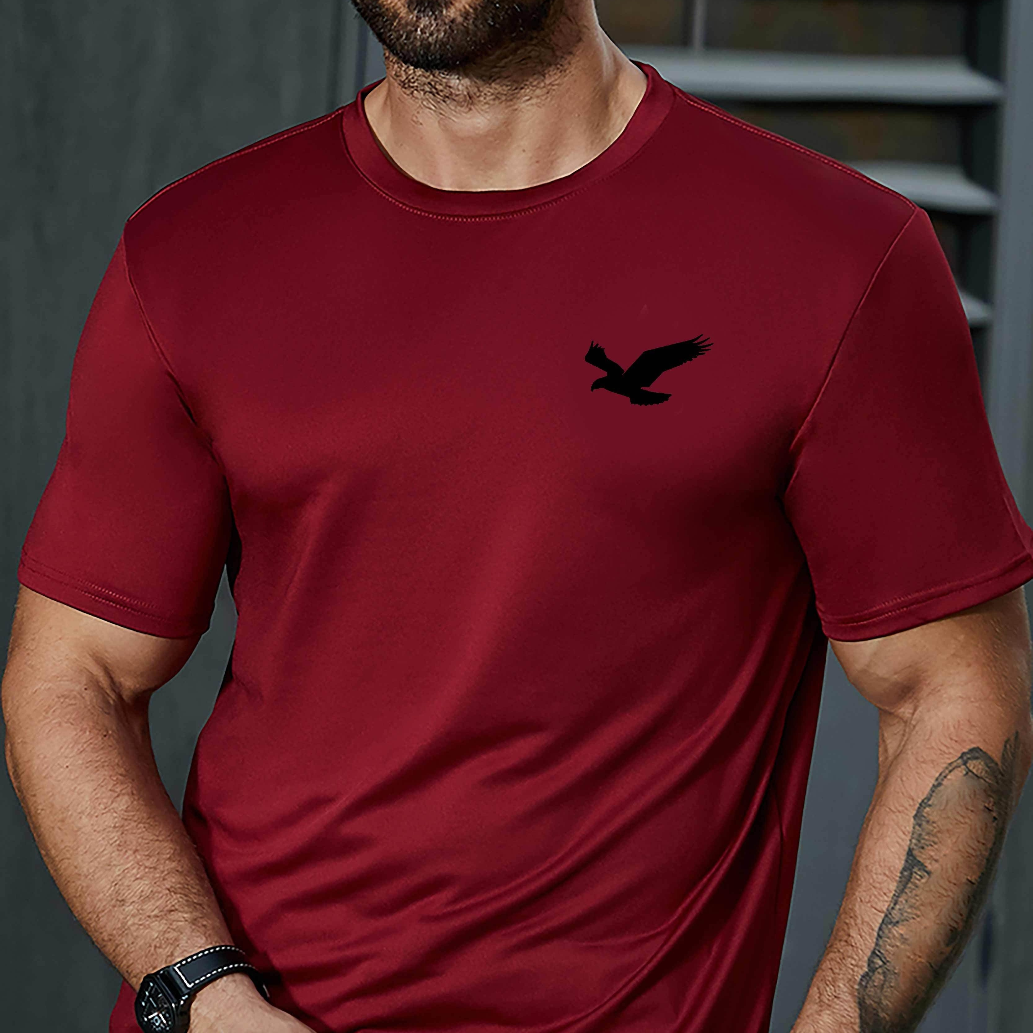 

Eagle Print T Shirt, Tees For Men, Casual Short Sleeve T-shirt For Summer