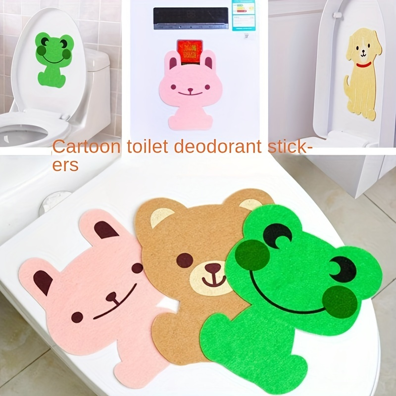 10 PCS Cartoon Animal Salle de bain Épaissie Stickers Désodorant Toilette  En feutre (Lapin)