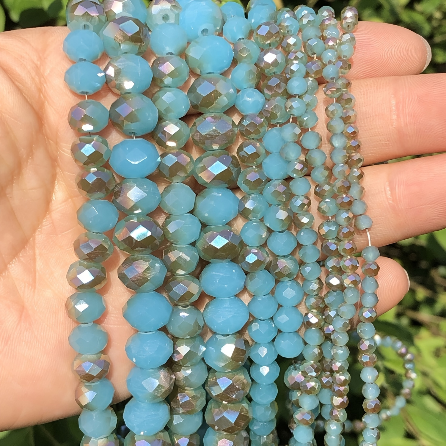 Gemstone Faceted Ab Blue Austria Crystal Bead Glass Loose - Temu