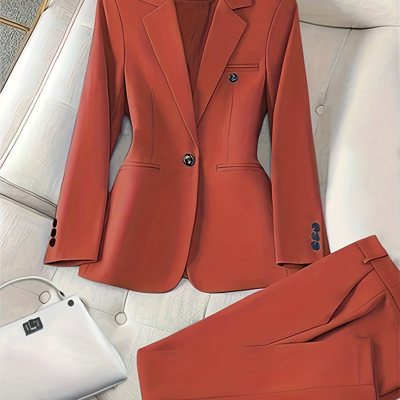 

Women's Long-sleeve Blazer And Pants Suit Set