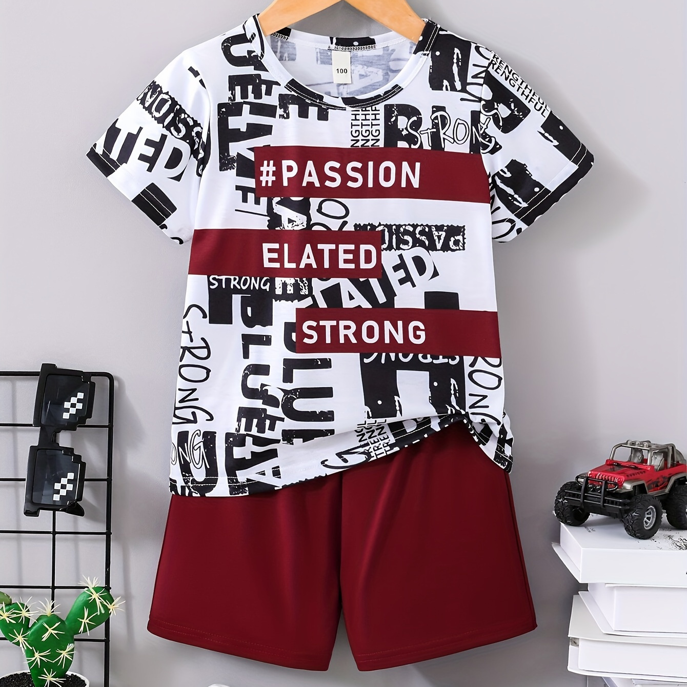 

2pcs Boys Casual Stylish Letter Print Comfortable Versatile Short Sleeve T-shirt & Shorts Set, Cool, Lightweight And Comfy Summer Clothes