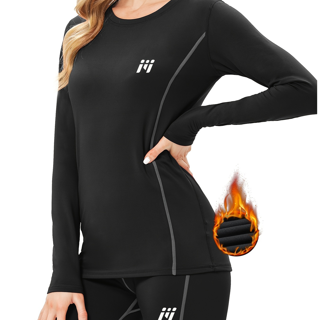 

Women Winter Fleece Lined Thermal Long Johns Base Layer Underwear Set