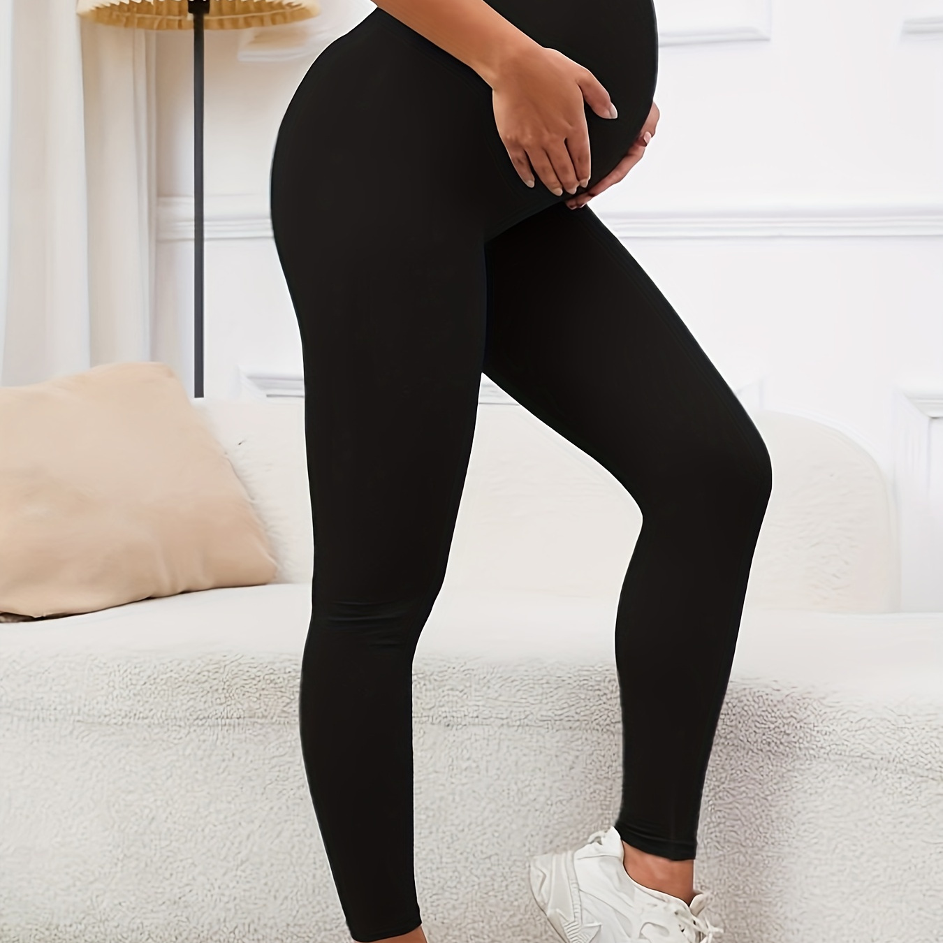 

Comfortable Maternity Leggings, Elastic High Waist, Belly Support, Sport Style, Pregnancy Activewear Fitness Trousers