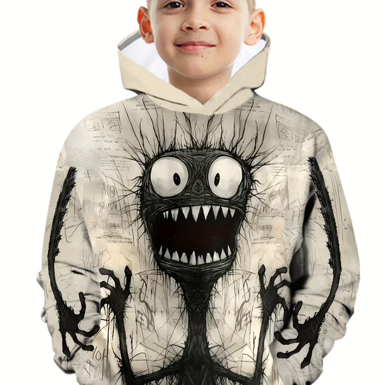 

Funny Monster 3d Print Boys Casual Long Sleeve Hoodies, Boys Sweatshirt For Spring Fall, Boys Hoodie Tops Outdoor