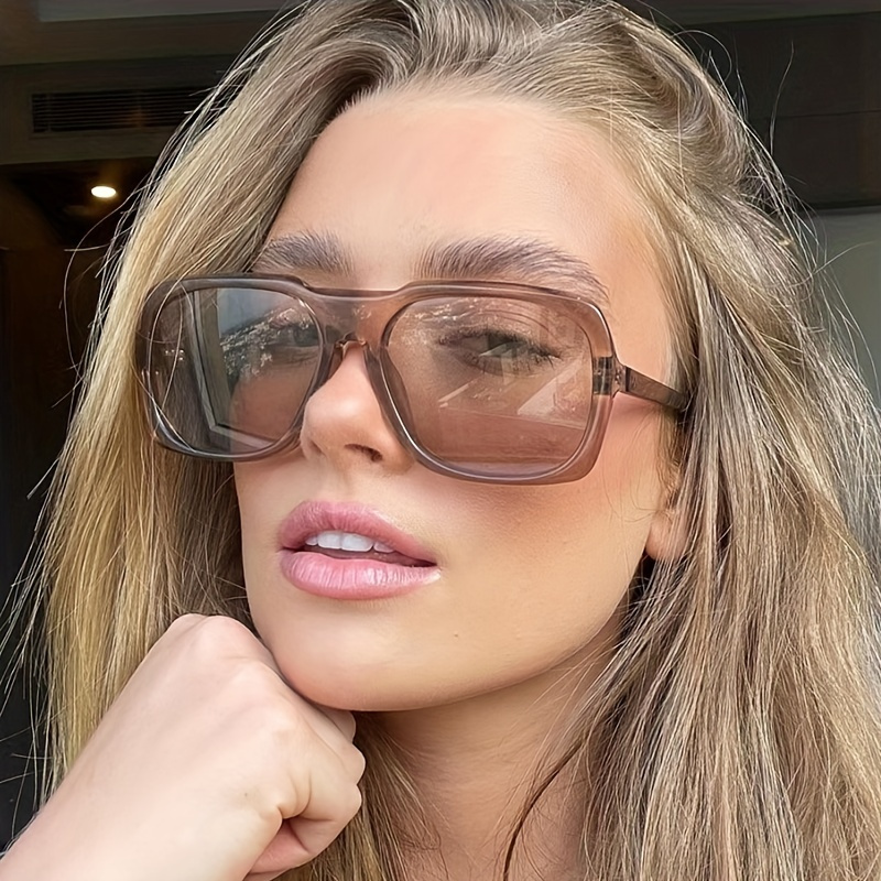 

Big Frame Vintage Fashion Glasses Coffee Transparent Women Sunshade Eyeglasses Outdoor Golf Sports Eyewear