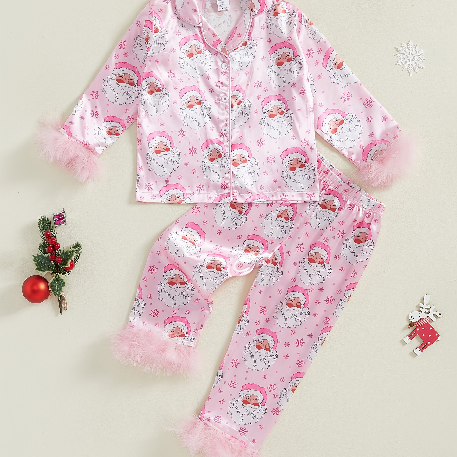

2pcs Christmas Pajamas Long Sleeve + Pants Set Toddler
