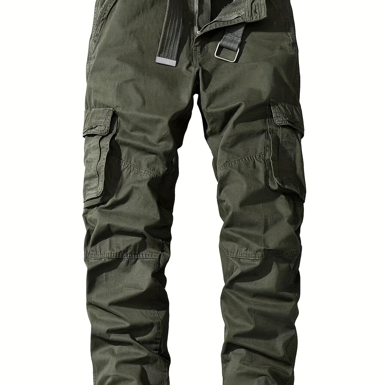 Classic Design Cotton Cargo Pants Men's Casual Multi Pocket - Temu