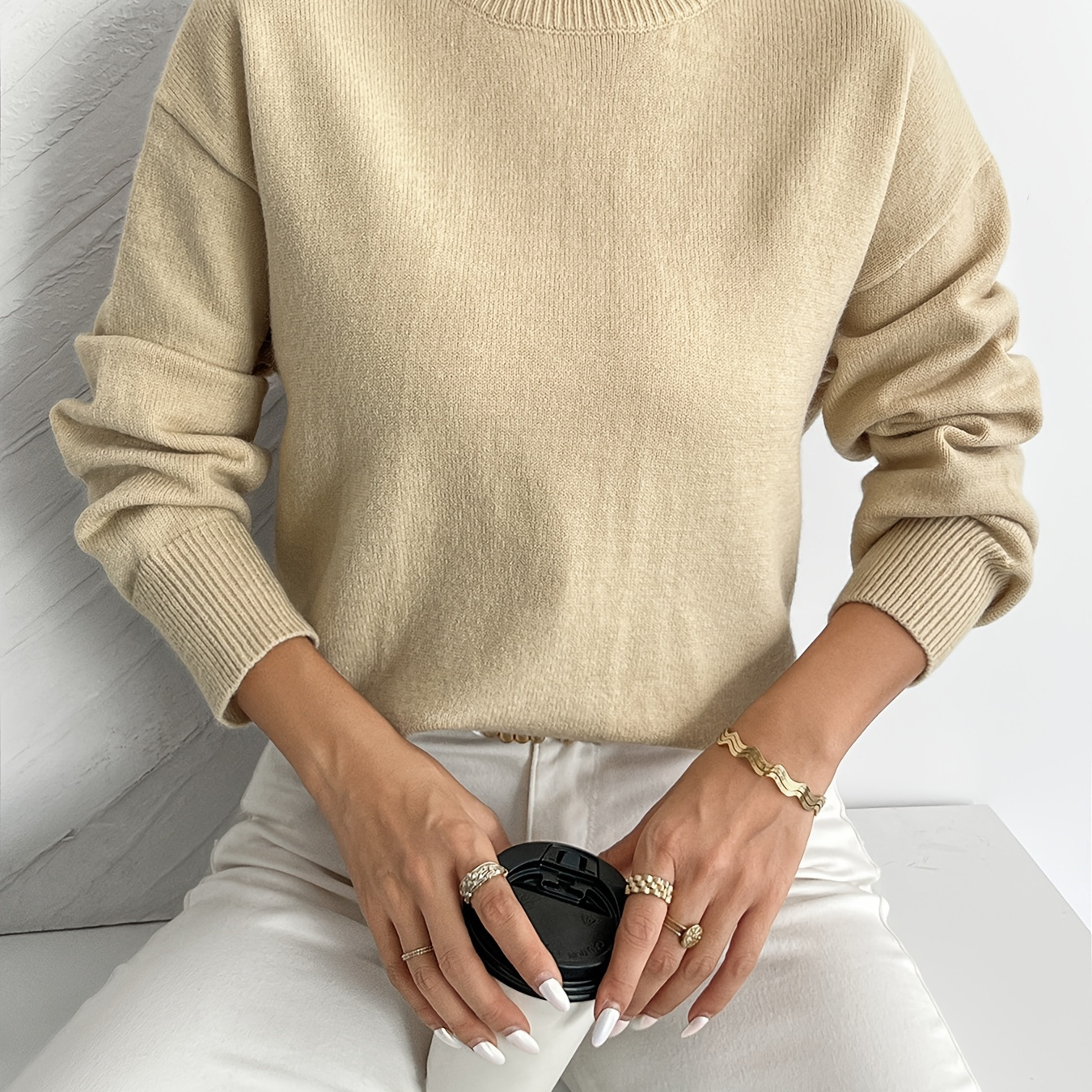 

Sweater For - Knit Pullover, Long , Non-sheer, / -