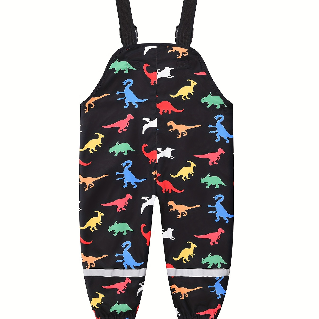 

Boys Stylish Overalls, Dinosaur And Rain Drop Pattern Pants With Adjustable Strap, Boys Casual Pants For All Season