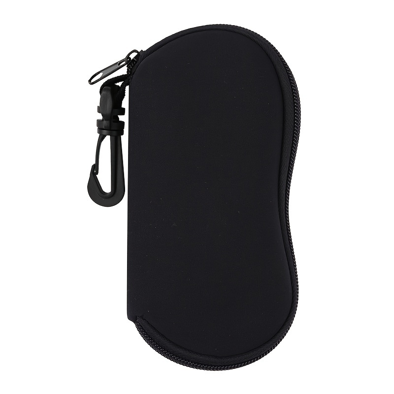 

1pc Black Soft Case: Ultra Light Portable Neoprene Eyeglass Safety Pouch With Belt Clip - Perfect For Protecting Your Glasses!