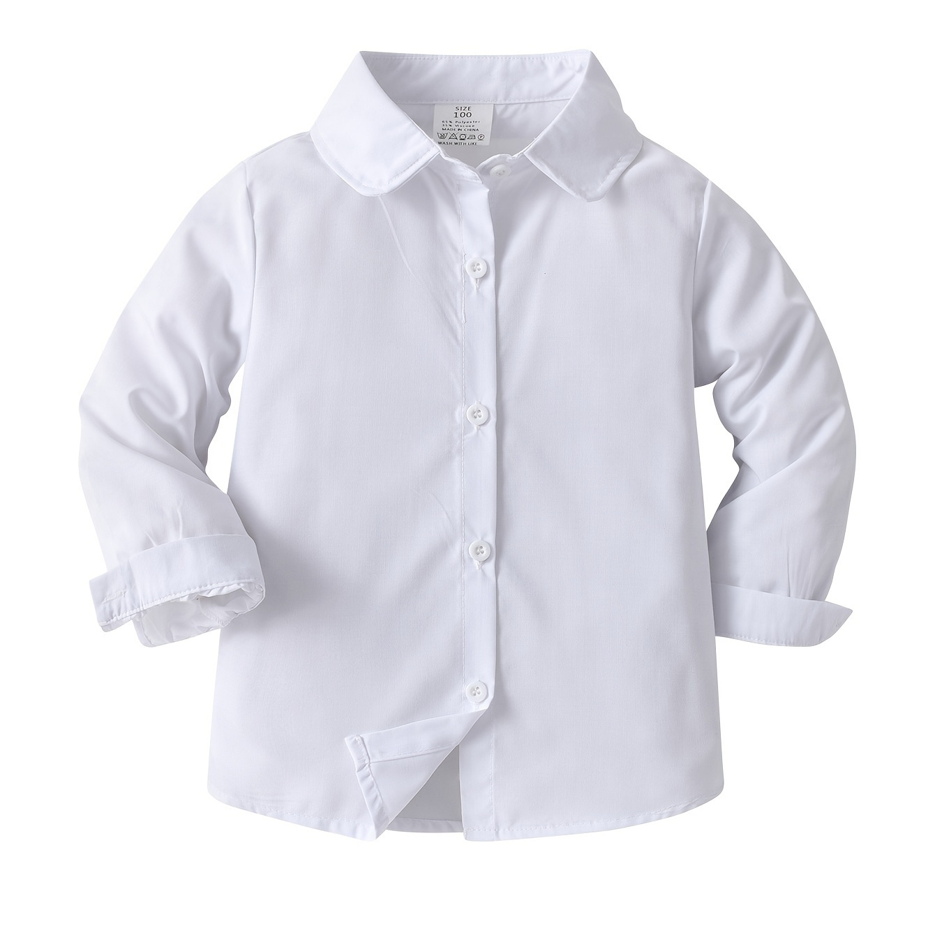 

Filles/garçons Chemise À Manches Longues Unie Chemise Formelle Pour Cadeau De Fête De Noël