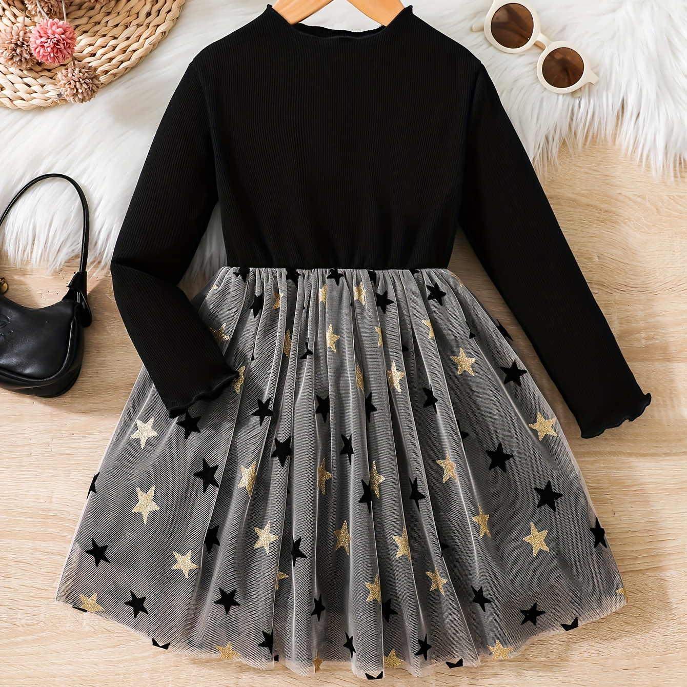 

Toddler Girls Splicing Star Graphic Tutu Skirt Spring Fall Party Gift