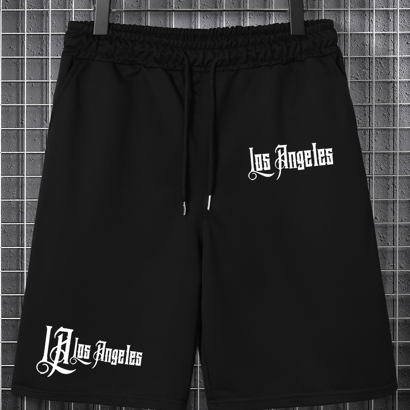 

Shorts décontractés tendance pour hommes avec "Los Angeles", cordon de serrage et style streetwear, parfaits pour les vacances d'été et les activités sportives.