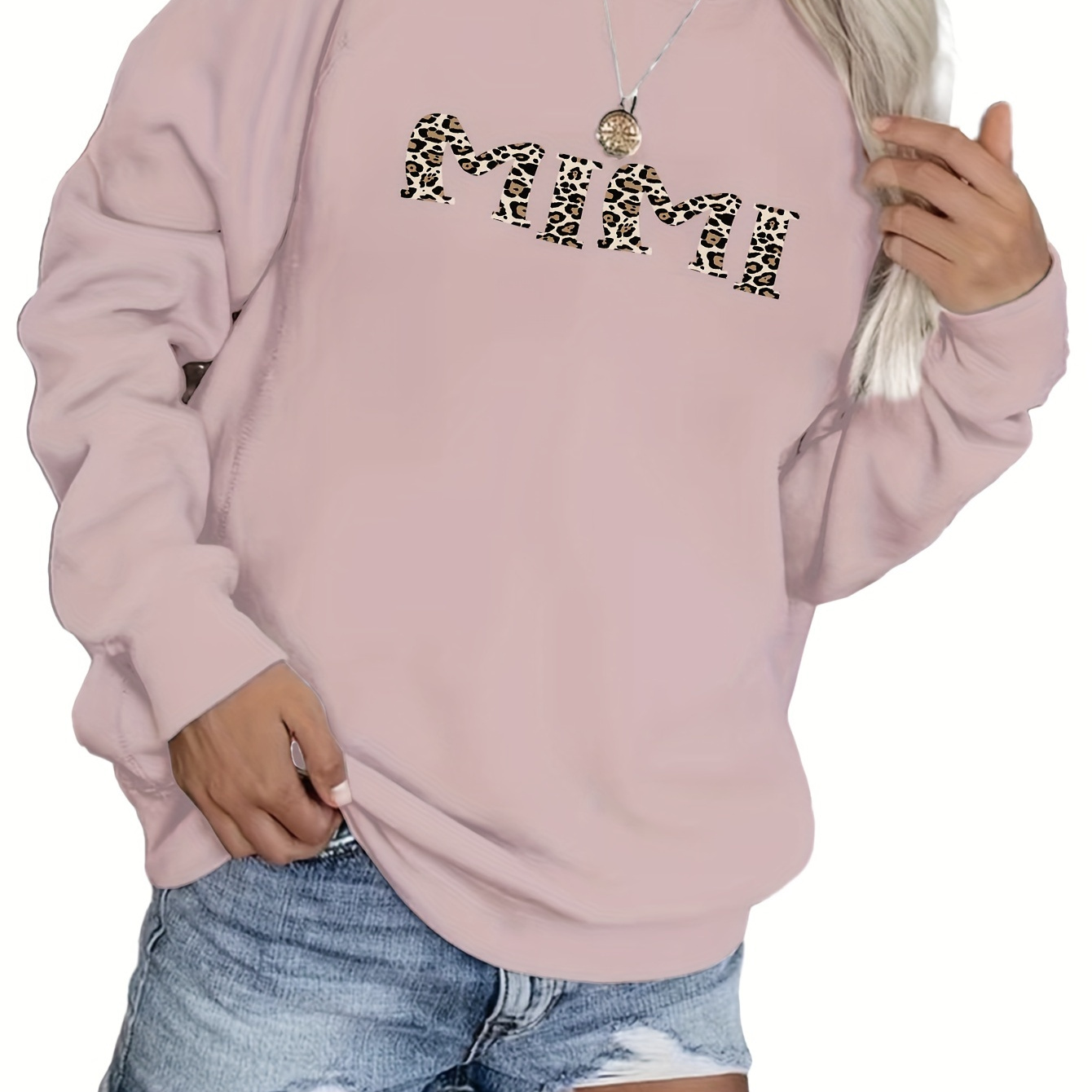 Plus Size Letter Print Sweatshirt, Casual Crew Neck Long Sleeve Pullover Sweatshirt For Fall & Winter, Women's Plus Size Clothing