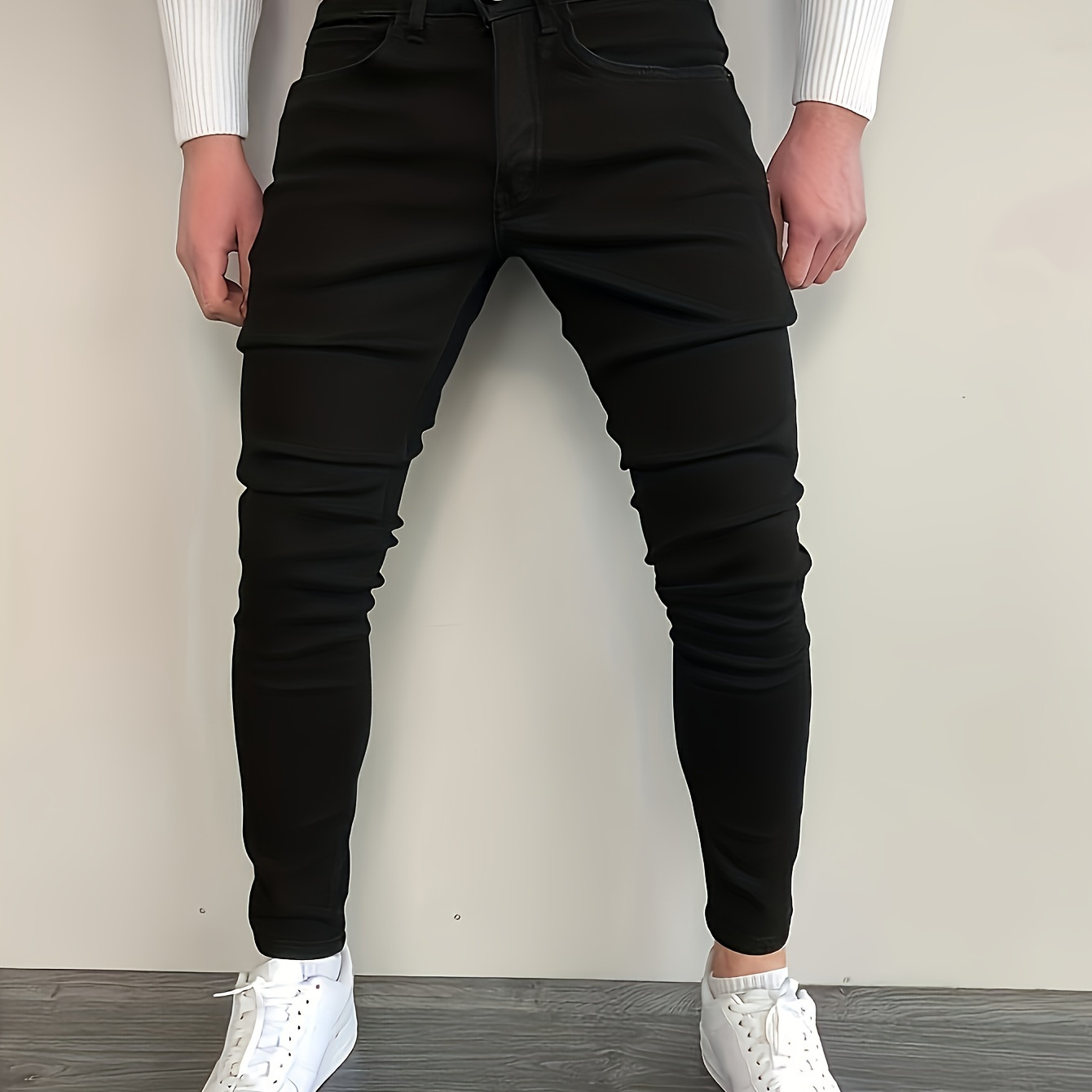 

Jean skinny décontracté pour homme, pantalon en denim polyvalent de style urbain pour toutes les saisons