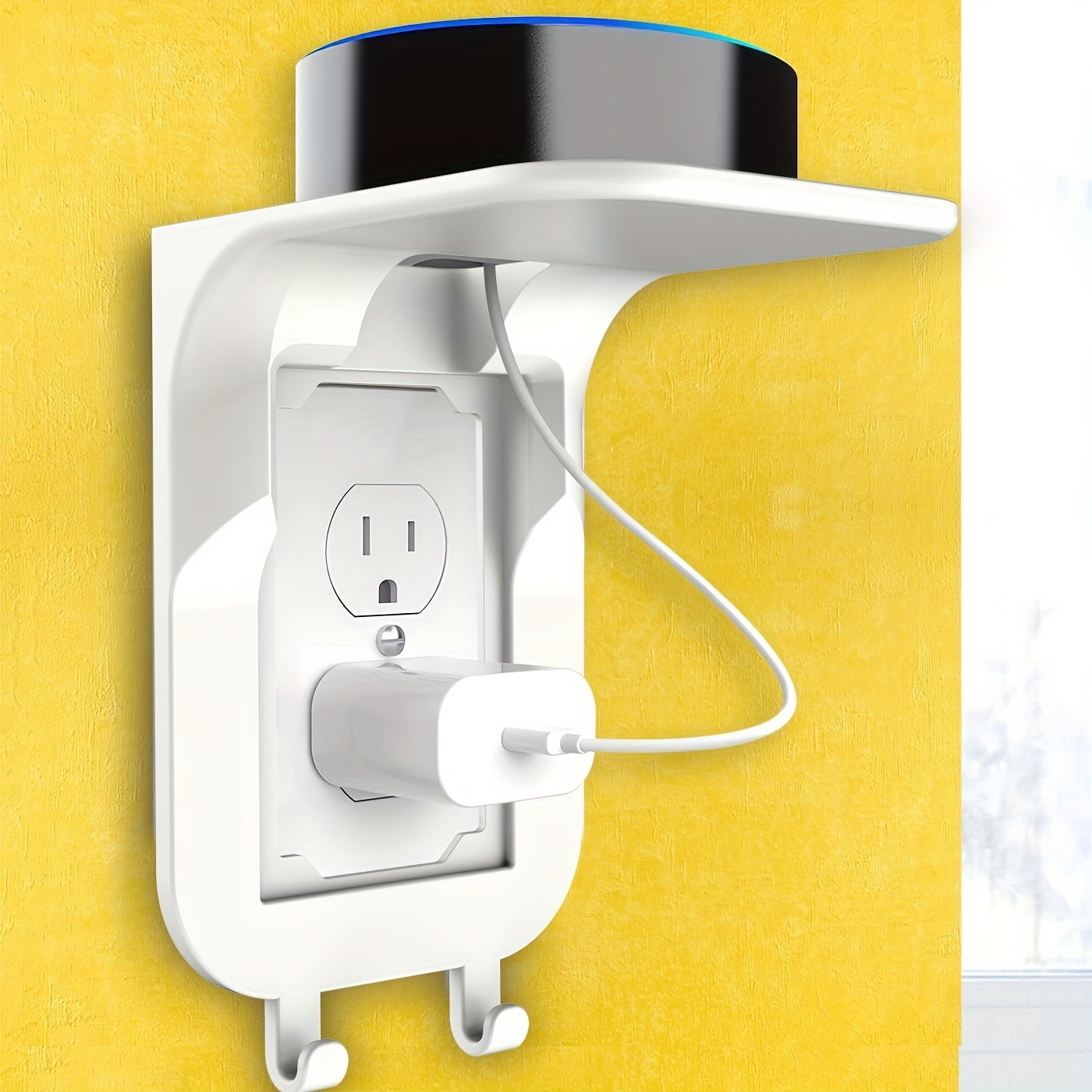 Outlet Shelf Wall Holder, Standard Vertical Duplex Decorative Outlet Space Saving For Smart Home