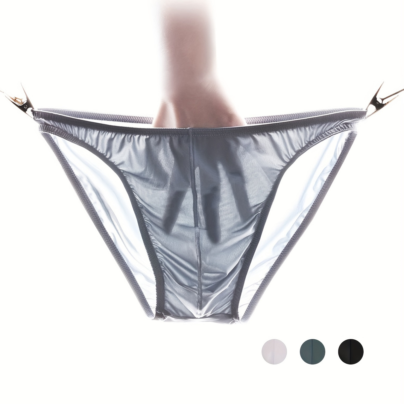 

Men's Underwear, Sexy See Through Cool Briefs, Ice Silk Tight Briefs Panties With Pouch, Asian Size