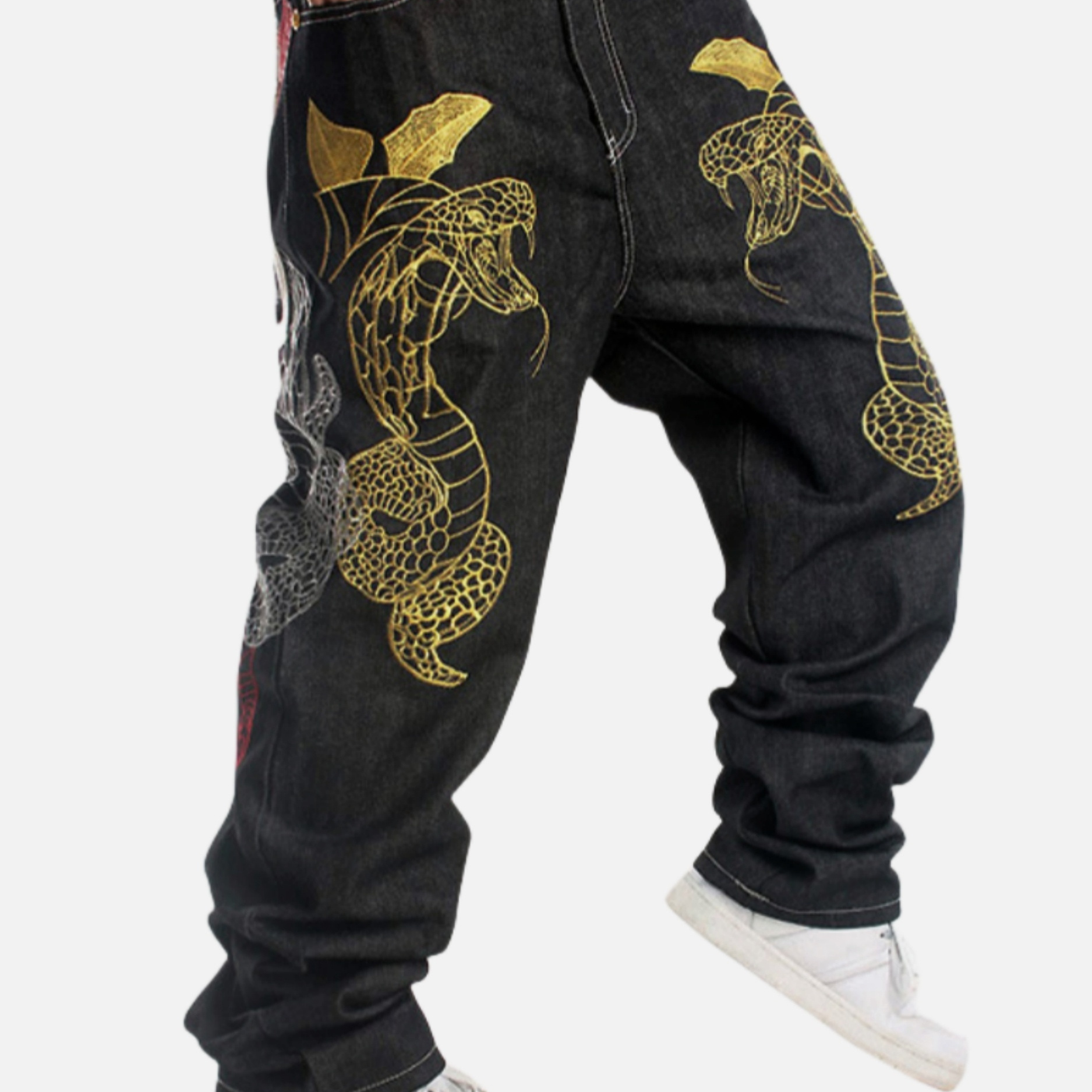 

Men's Plain Coast Street Hiphop Hiphop Street Trendy Men's Embroidered Loose Skateboard Pants