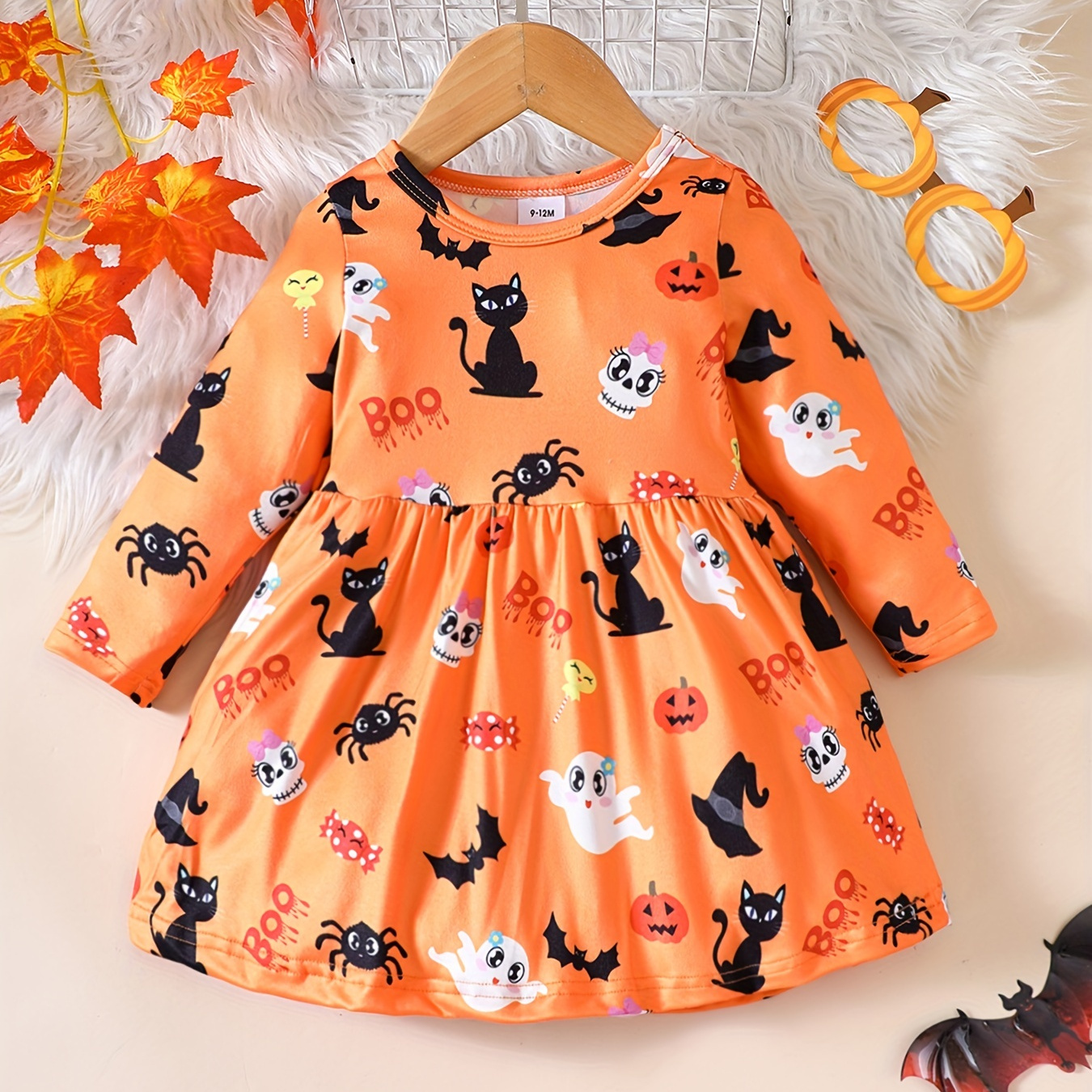 European And American Baby Girl Halloween Printed Dress