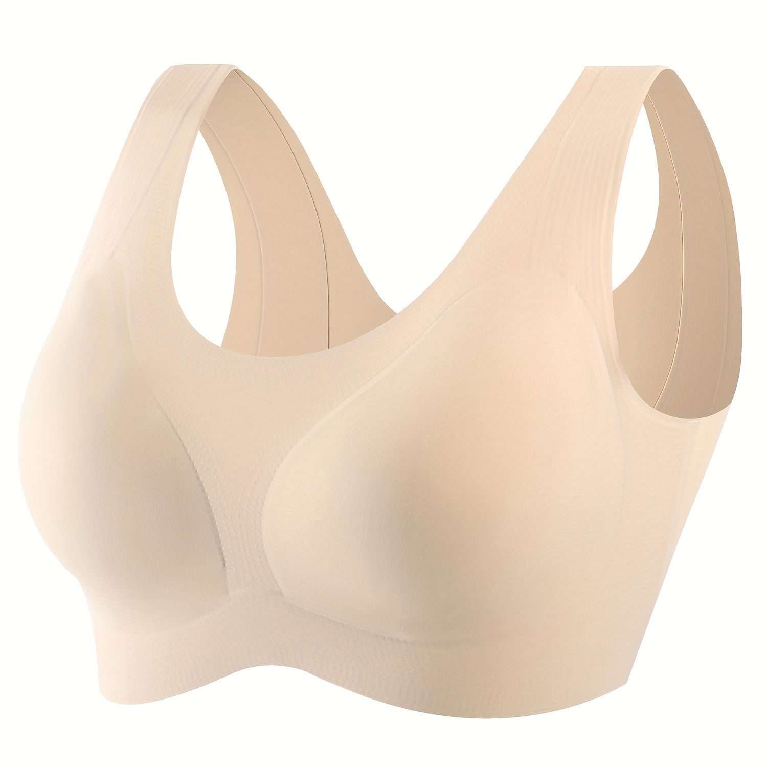 Plus Size Simple Bra, Women's Plus Solid Strapless Underwire Anti-slip  Minimizer Bandeau Bra