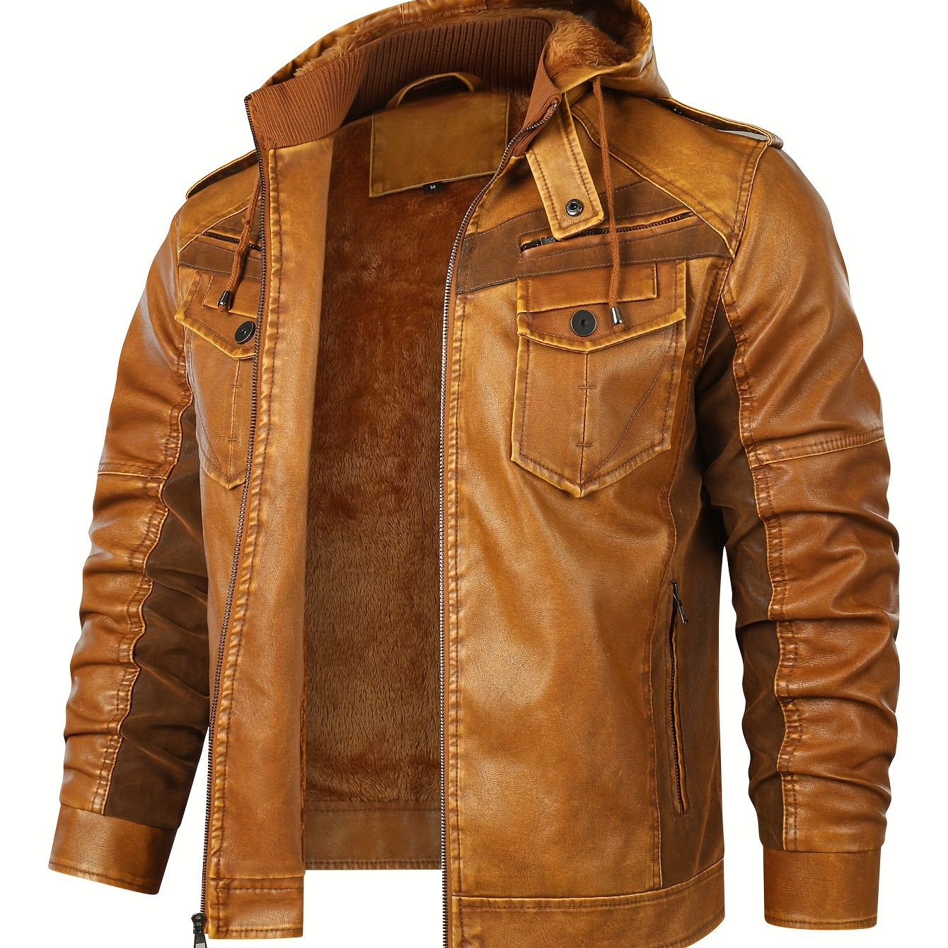 

Hooded Pu Fleece , For Outdoors