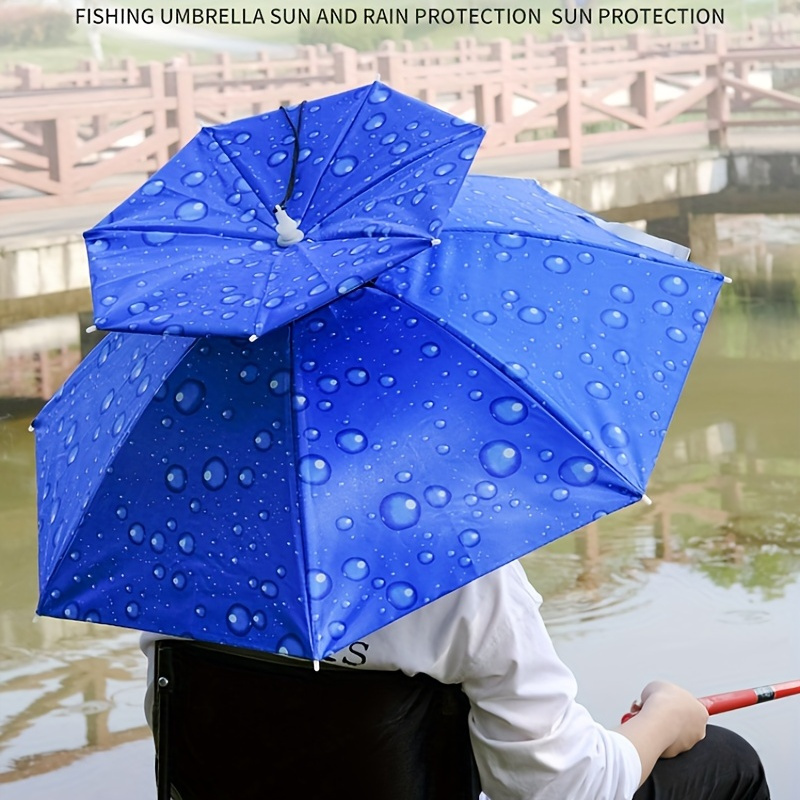 XMMSWDLA Windproof and Rainproof Fishing Umbrella Hat Head Wearing