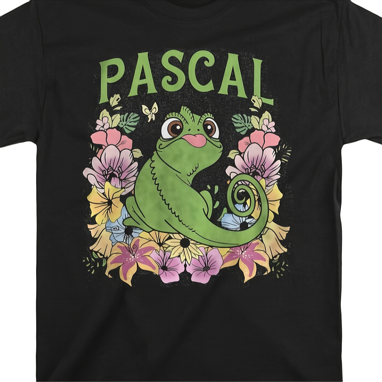 

Cover Pattern T-shirt In Flowers, Men's Casual Round Neck T-shirt