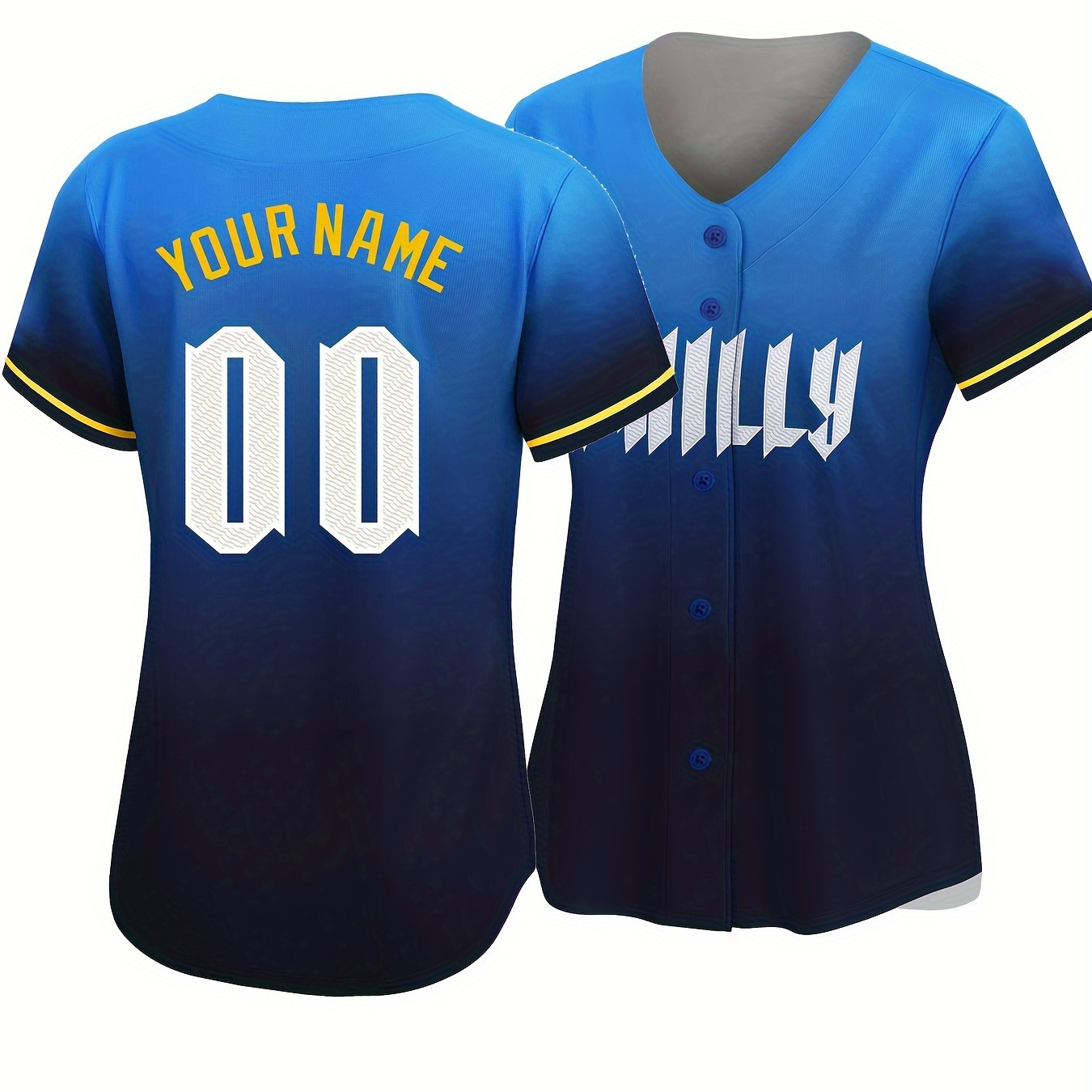 

Customizable Name And Number Women's Baseball Jersey, Embroidered Outdoor Daily Leisure Sports Customization