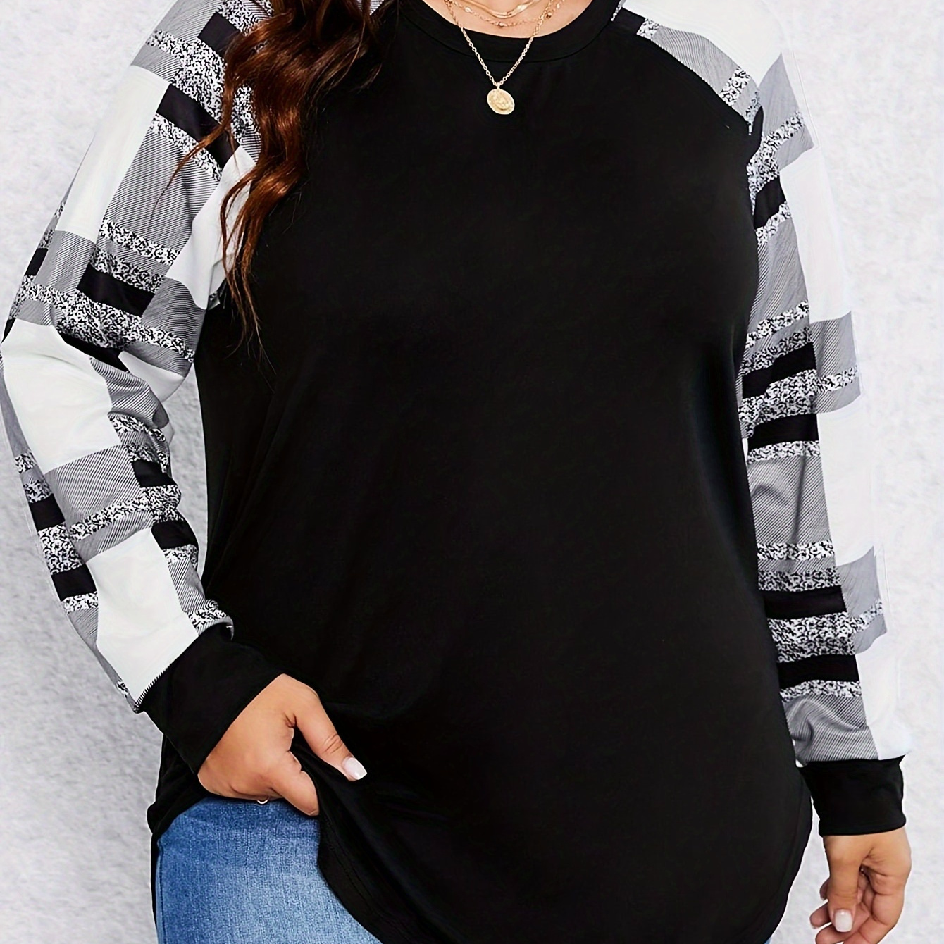 

's Plus Size Tee Unique , Long & - Washable