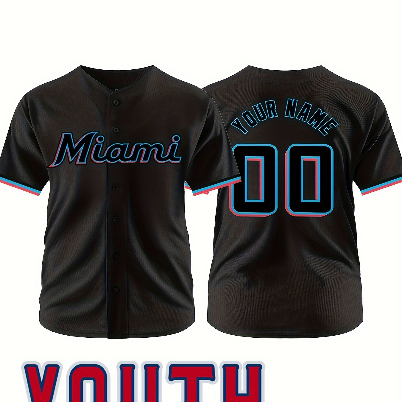 

Customized Personalized Name And Number Youth Baseball Jersey V-neck Embroidered Outdoor Clothing For Training Competition