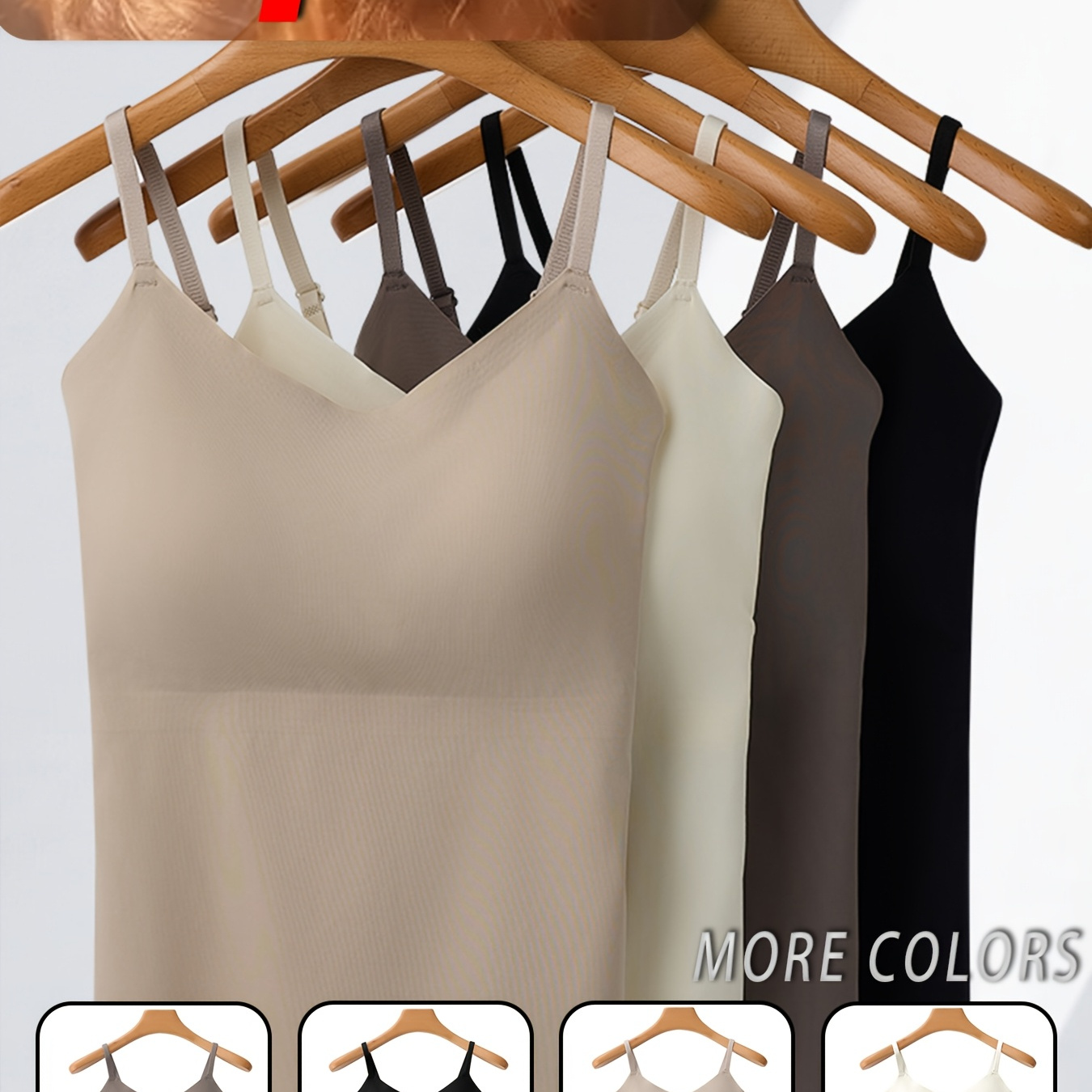 

4pcs Set, Women's Summer Casual V-neck Vest, Plain Color Sleeveless Suspender Vest, Fixed Cup Without Steel Ring, Inner And Outer Wear, Women's Vest