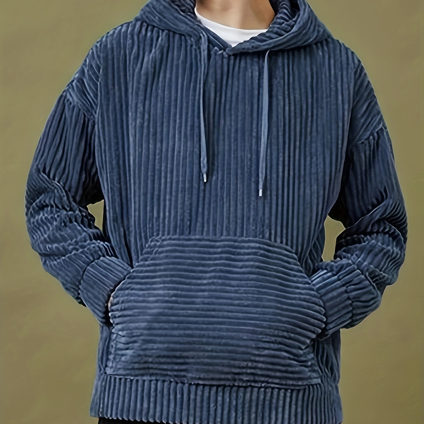 

Plus Size Men' Textured Hoodies Oversized Hooded Sweatshirt For Autumn/winter, Men's Clothing