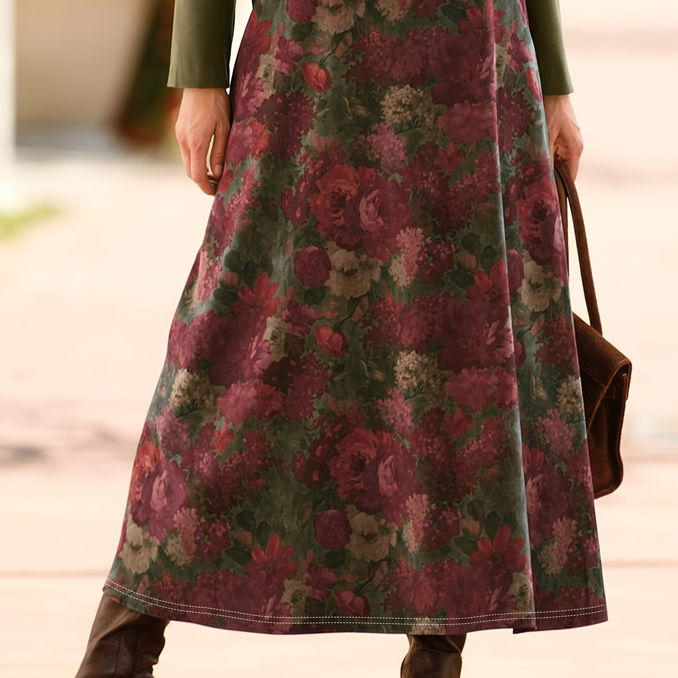 

Women' Fashion Midi Skirt, Polyester, Floral Print, , Autumn/winter Collection, Knit Fabric, No Detail, Fashion Accessories