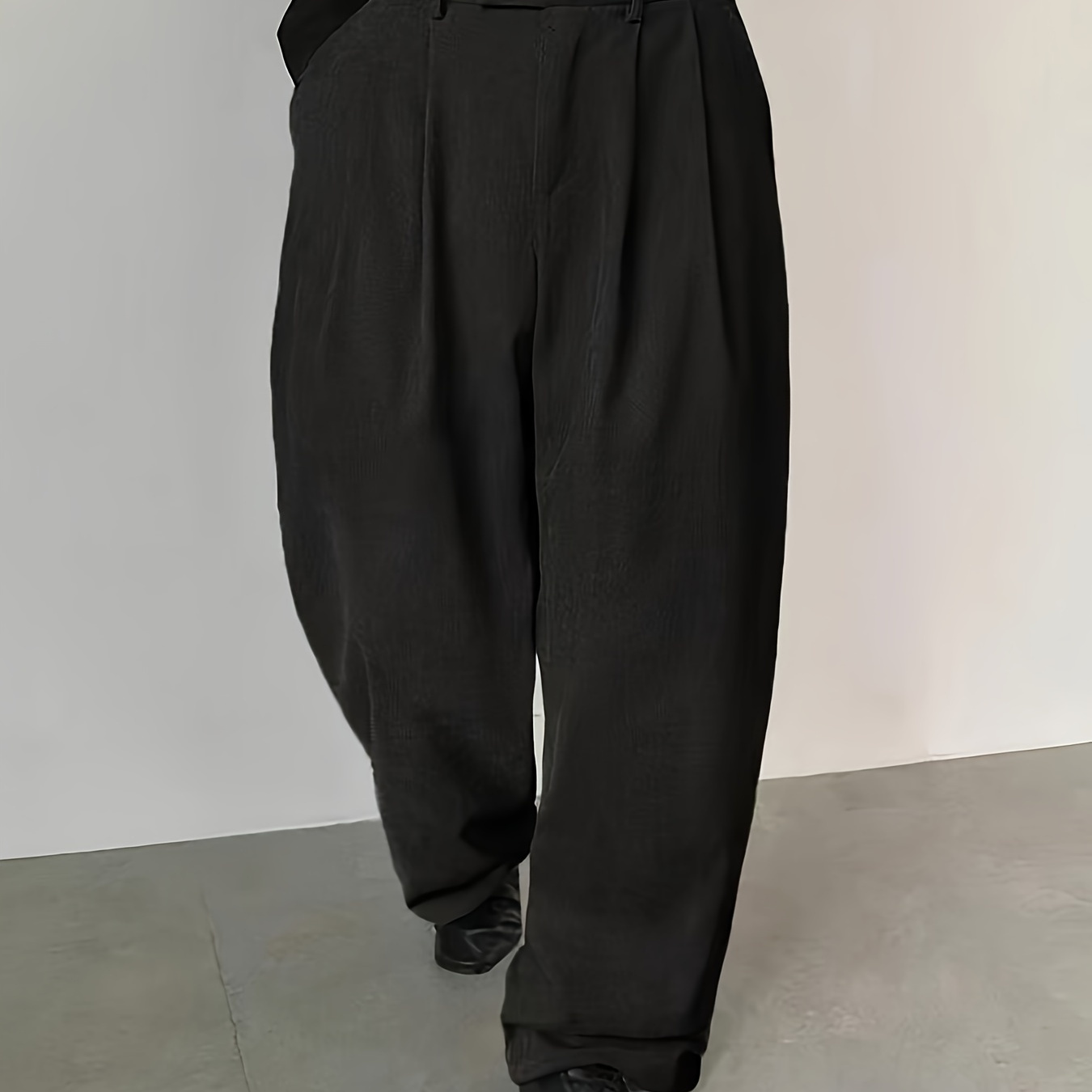 

Men's Casual Wide-leg Dress Pants - Solid Color, Polyester, Machine Washable - All