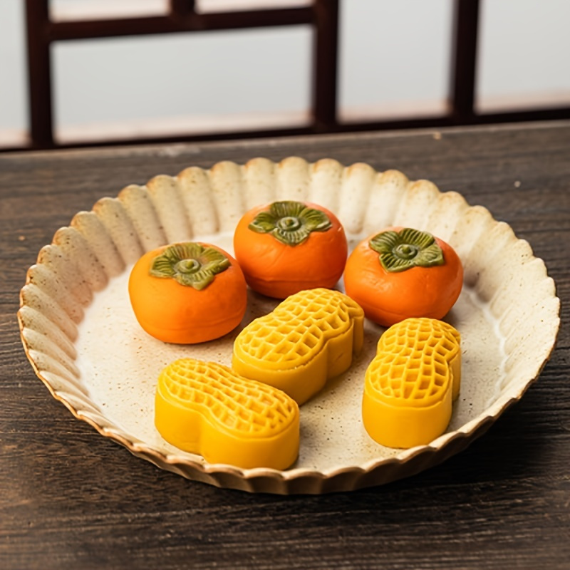 

1pc Persimmon Mooncake Mold Peanut Creative Hand Pressing Mold Model Printing Tool Baking Mold Household