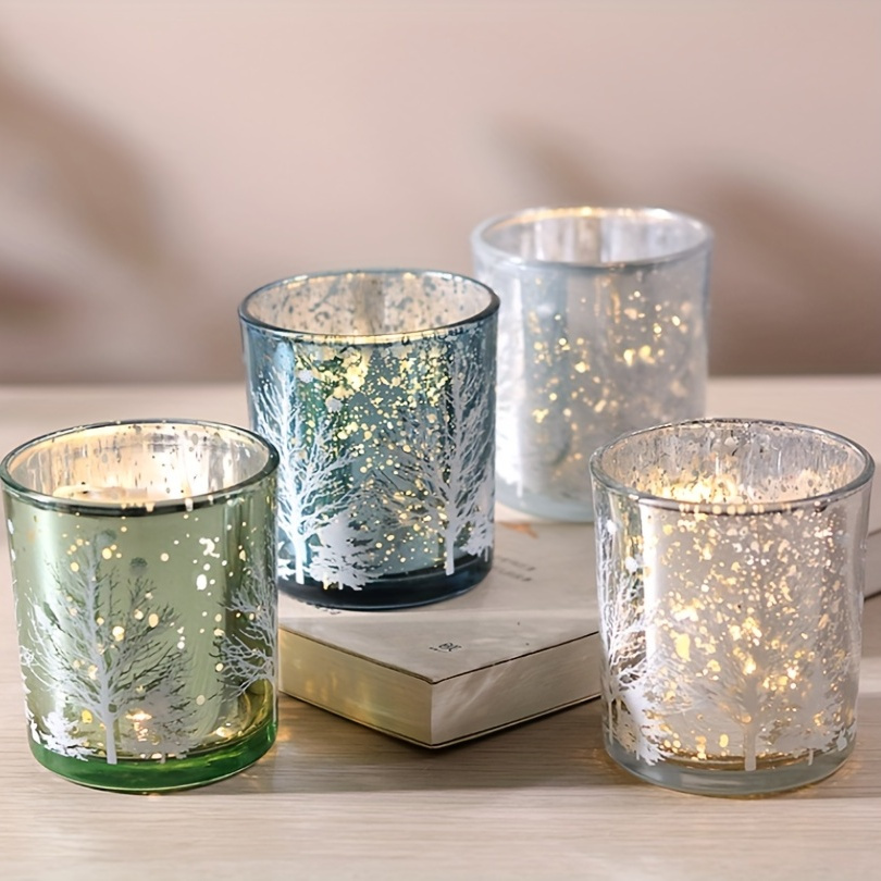 Multi colored Glass Candle Cup With Electroplating Finish - Temu