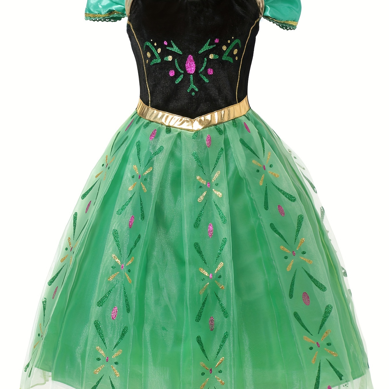 

Cartoon Movie Character Dress, Girl's Velvet Mesh Princess Dress, Kids Clothes For Halloween Holiday Party Prom Birthday Performance Mardi Gras