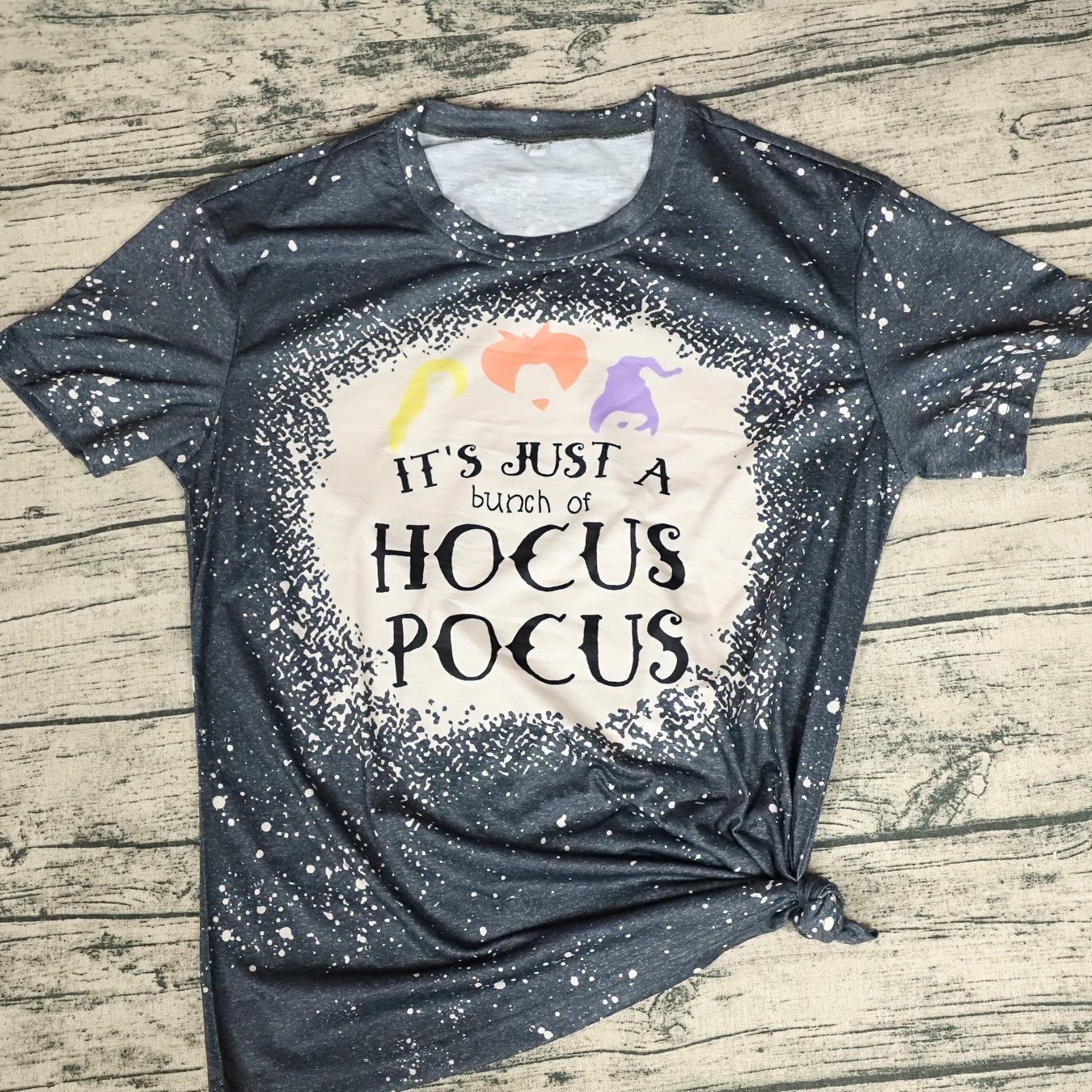 

Hocus Pocus Print T-shirt, Casual Short Sleeve Top For Spring & Summer, Women's Clothing