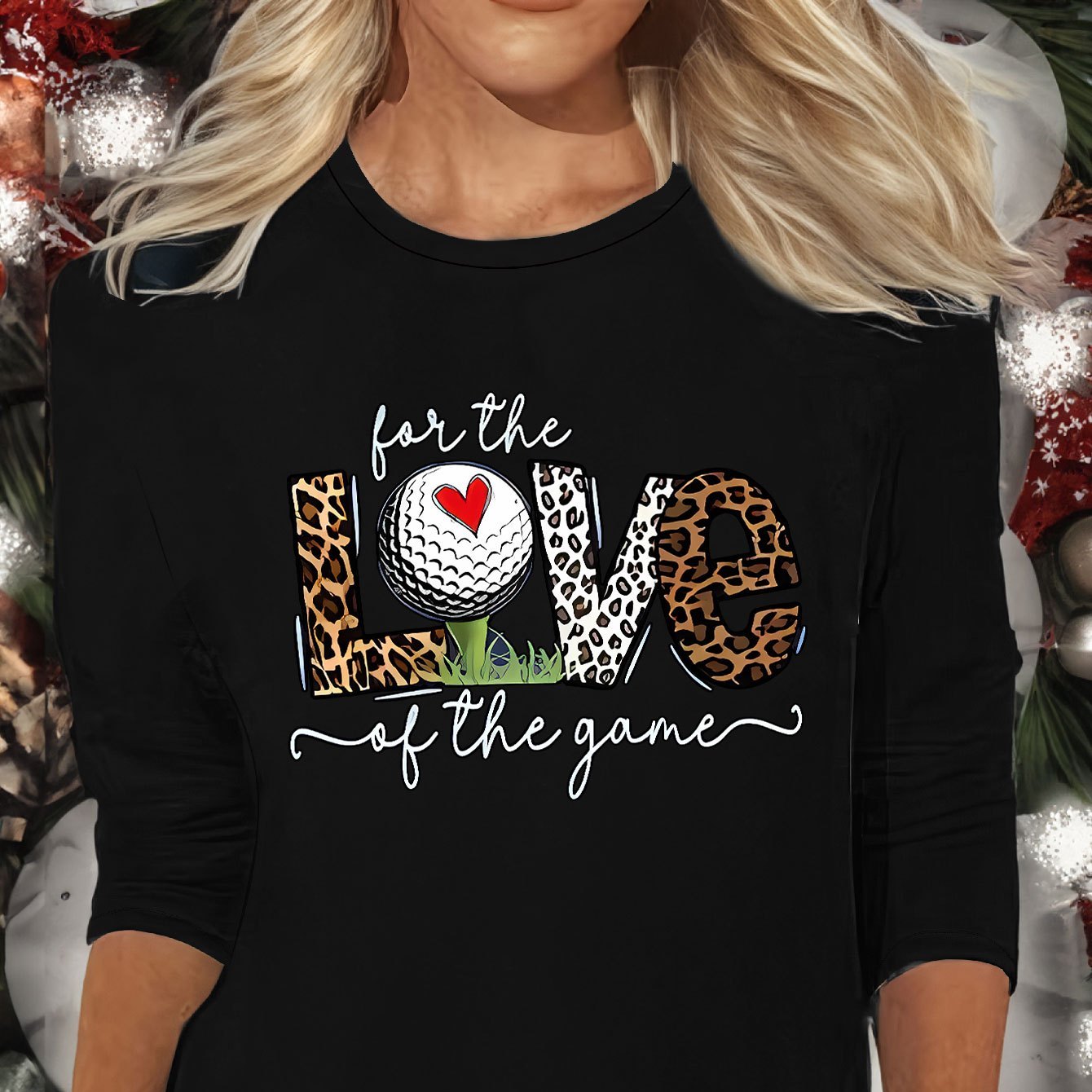 

Golf & Slogan Print Lounge Tops, Long Sleeve Crew Neck Top, Women's Loungewear & Sleepwear