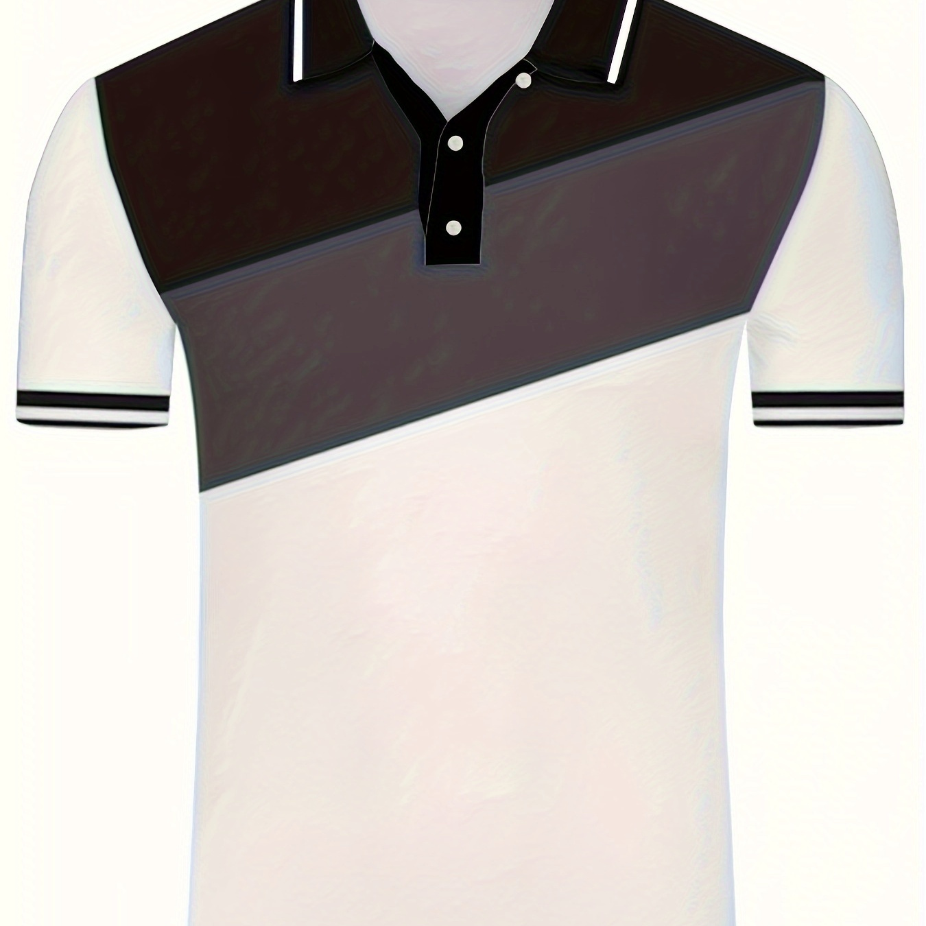 

Casual Geometric Pattern Men's Color Block Short Sleeve Shirt, Stylish Male Shirt For Golf Sports, Gift For Men