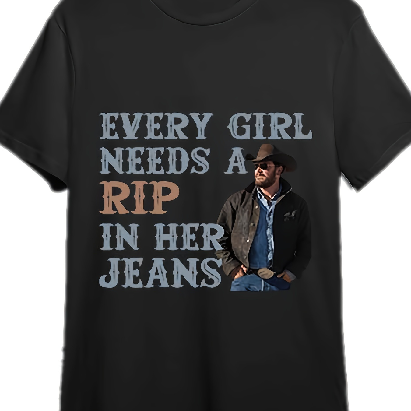 

Girl Needs A Rip In Her Jeans Shirt 339280 Funny Men's Short Sleeve Graphic T-shirt Collection Black Pr