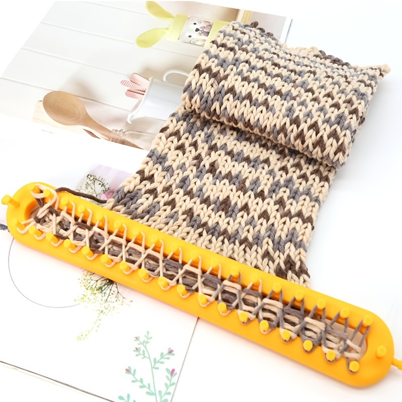 

1pc Rectangular Knitting Loom Set Knitting Tools Kit For Knitting Lovers, Scarf Hats Shawl Making Tools Diy Crocheting Craft Kits With A Crochet Hook And Plastic Needles