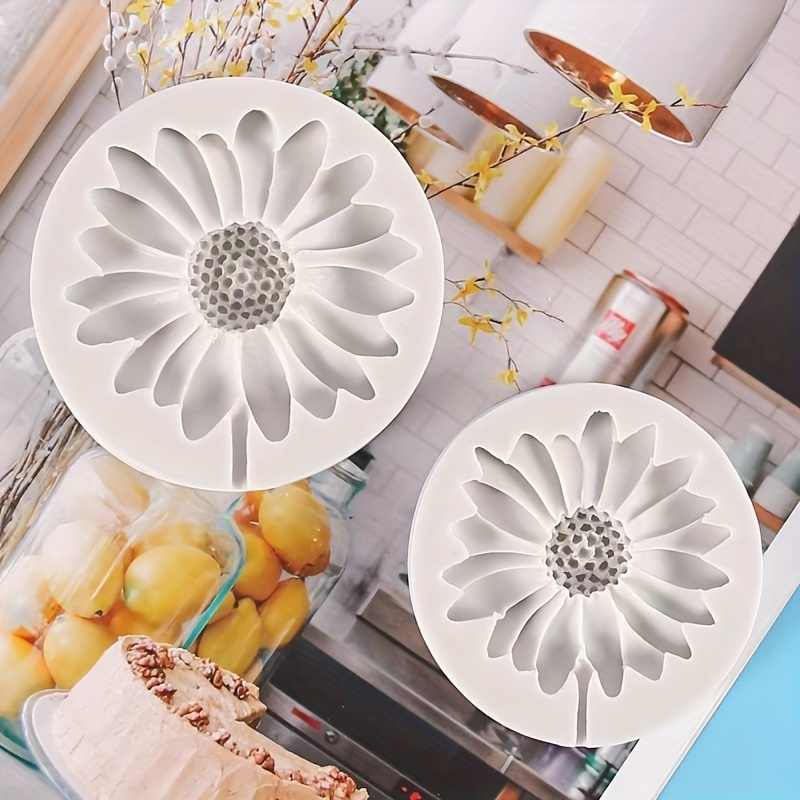 

1pc, 3d Silicone Daisy Shape Chocolate Mold For Diy Cake Decorating And Baking - Sunflower Flower Fondant Mold For Home Kitchen Items And Kitchen Accessories