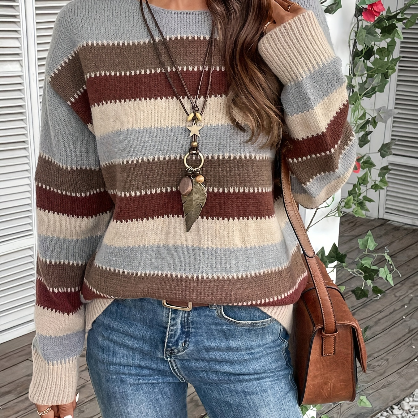 

Sweater, Drop Shoulder Long Sweater For Fall & , 's Clothing