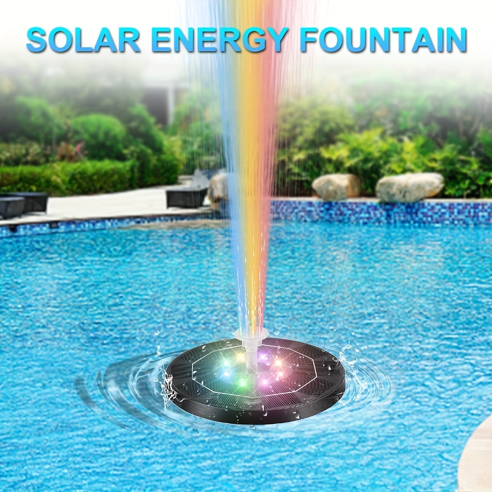 Fontaine solaire extérieure 5.5w, pompe de bassin solaire avec batterie et  6 buses, pour fontaine de
