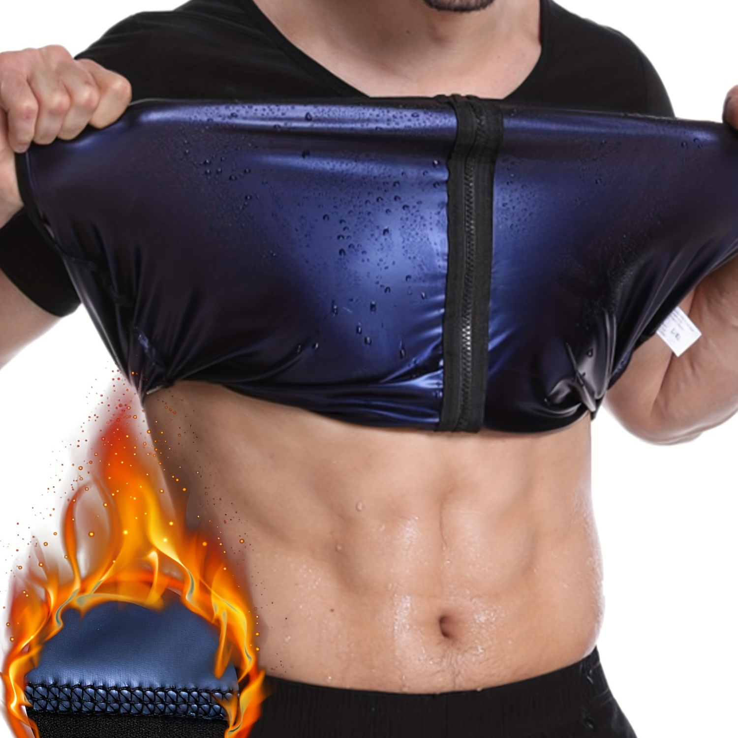 Nanooer Sauna Suit Shirt for Men- Heat Trapping Sauna Waist Trainer Sweat  Shirt