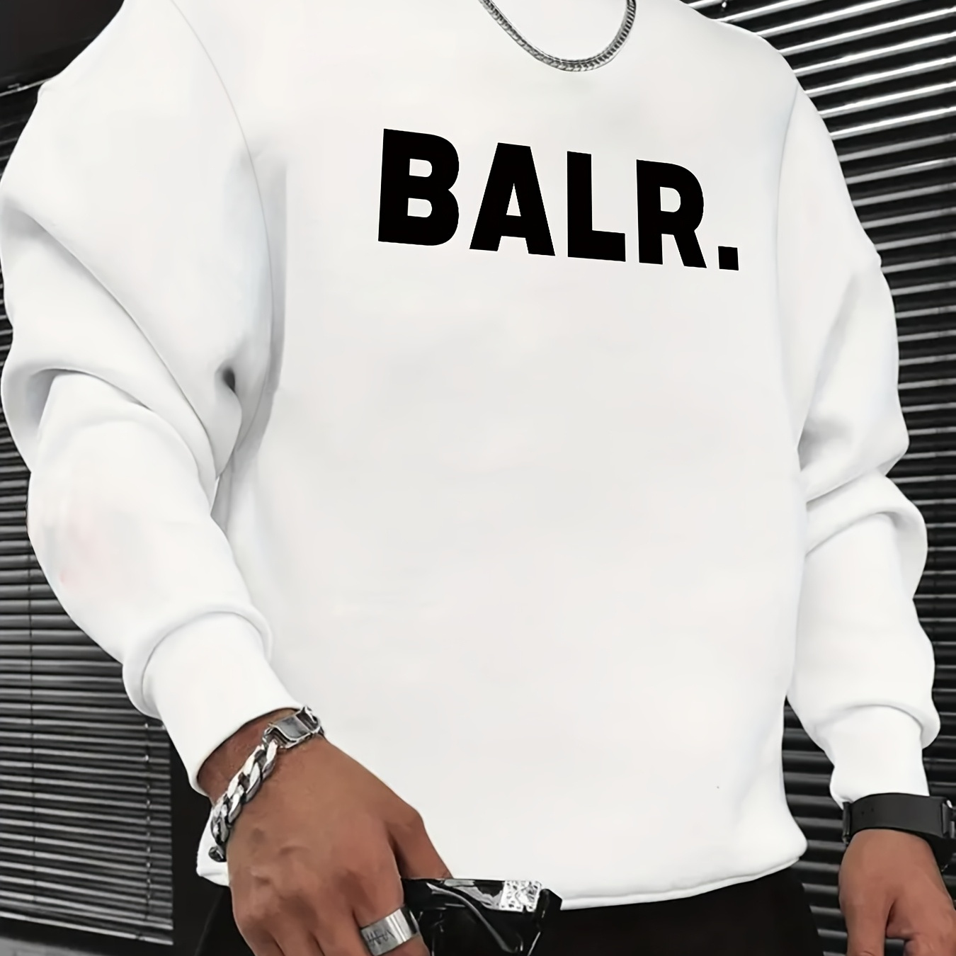 

Men's Casual Sweatshirt With Letter Printing, Stretch Fabric, Comfortable And Breathable, Spring And Autumn Wear