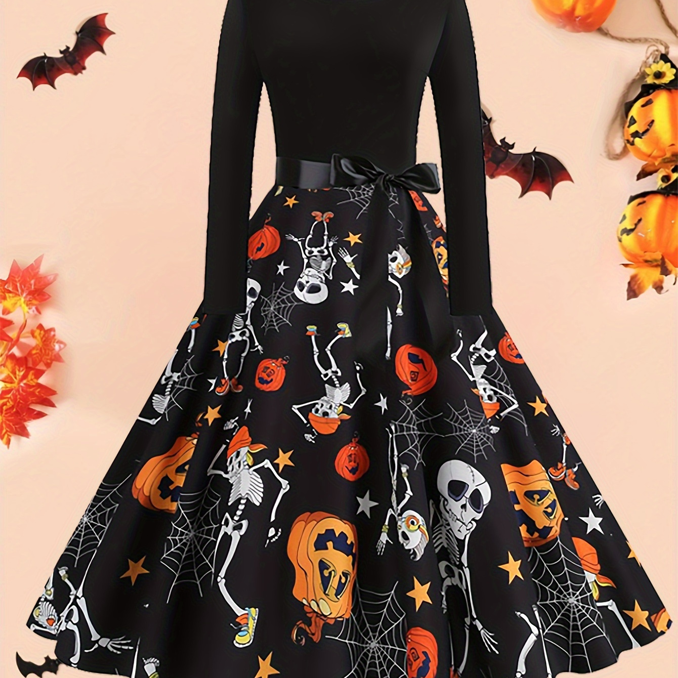 

's Plus Size Halloween , , , Waist, Long , A- Skirt , Knit , , / ,