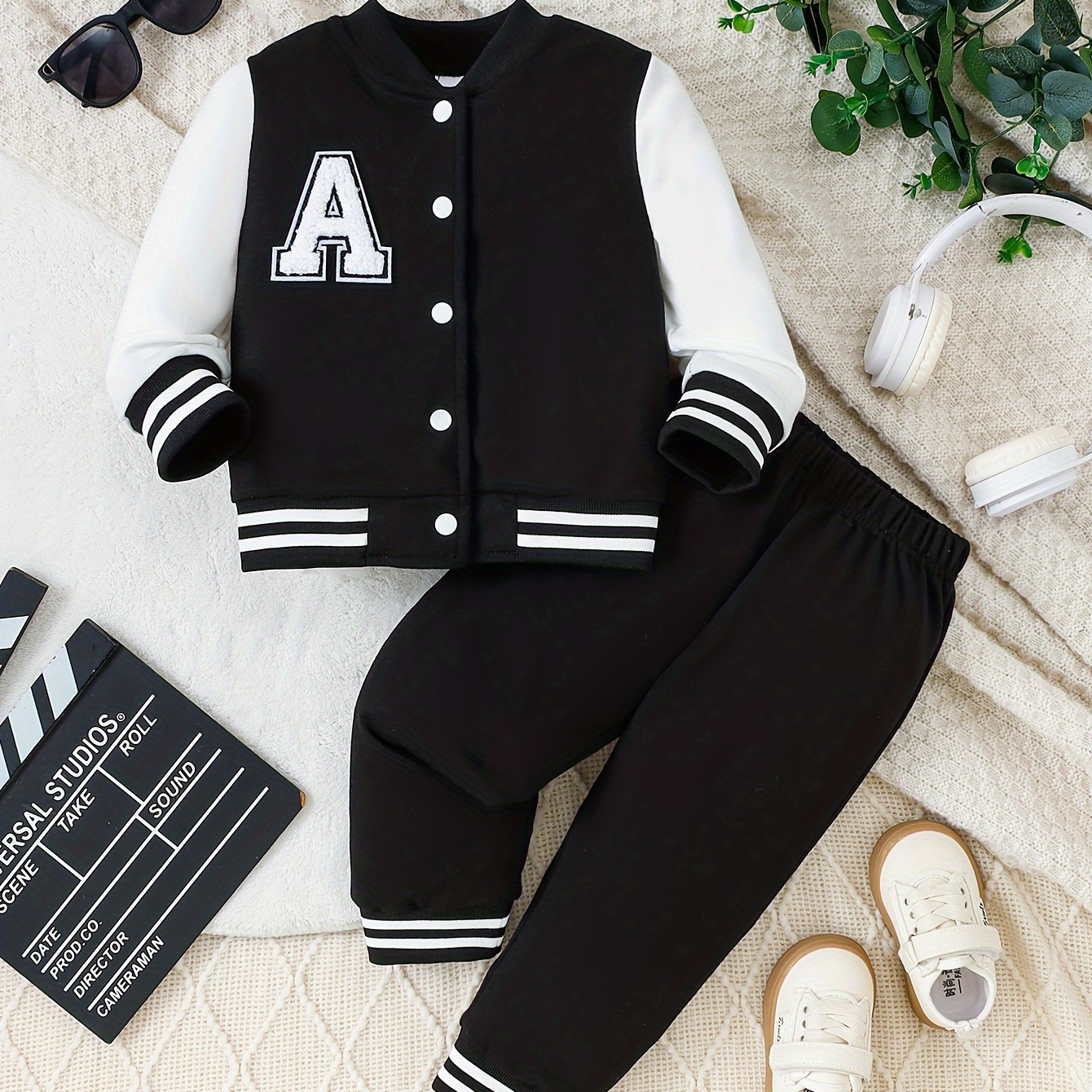 

Infant Boys 2- Outfit Set, Letter A Embroidered Top Pants, Knit, , Regular Fit, / , And , For