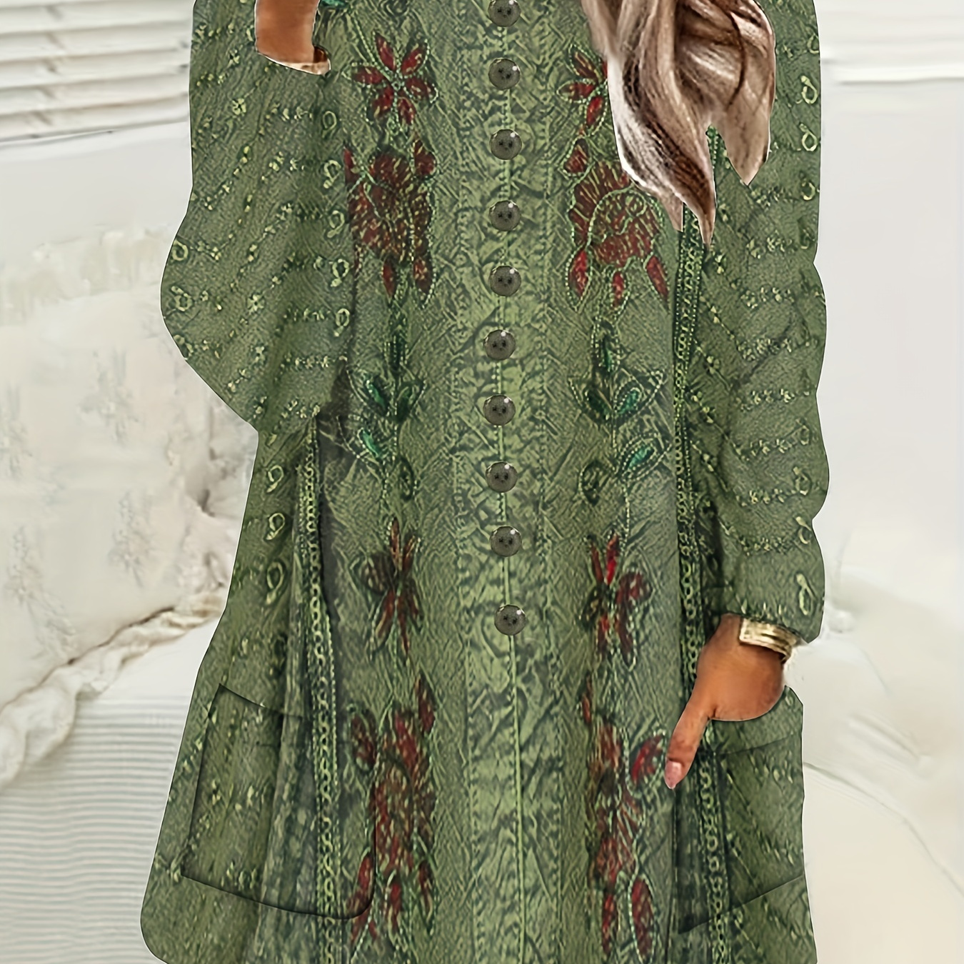 Plus Size Halloween Casual Top, Women's Plus Cat Print Long Sleeve